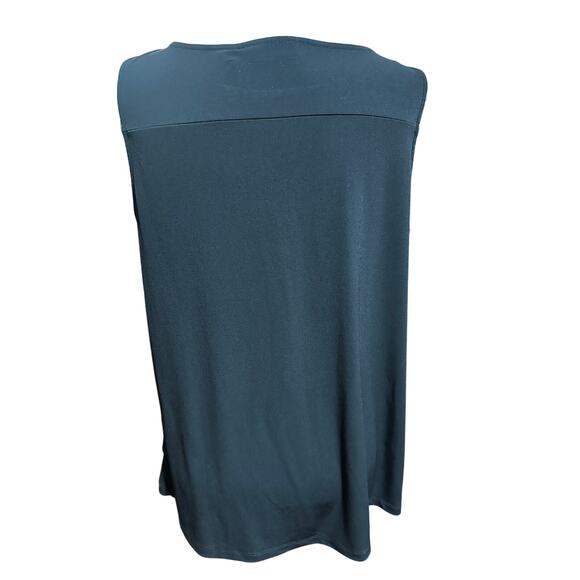 Susan Graver Top Sleeveless Liquid Knit Black L Layering Capsule Minamalist - Picture 3 of 8
